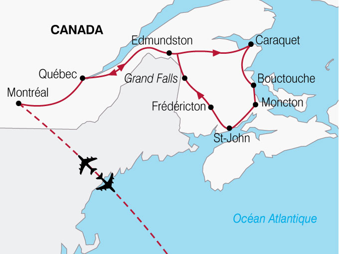 Circuit De l'Acadie au Nouveau Brunswick, Est Canadien, Canada avec Voyages Leclerc Salaün