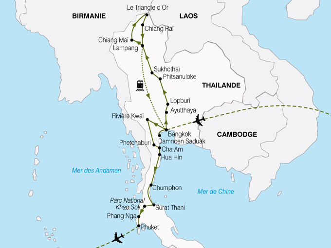 Circuit La Thailande du Nord au Sud avec extension balneaire, Thailande