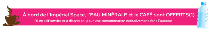 eau et café offerts à bord