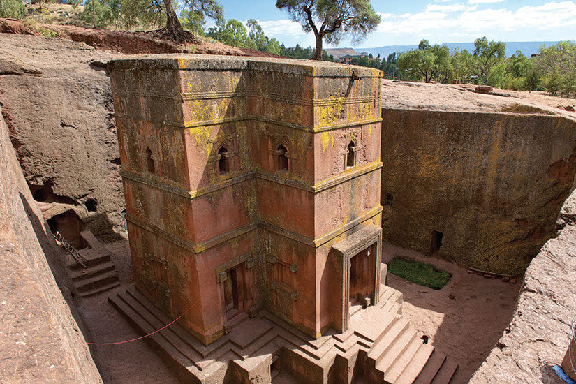 image Ethiopie Lalibela Eglise unique taille dans le roc de Saint George  fo