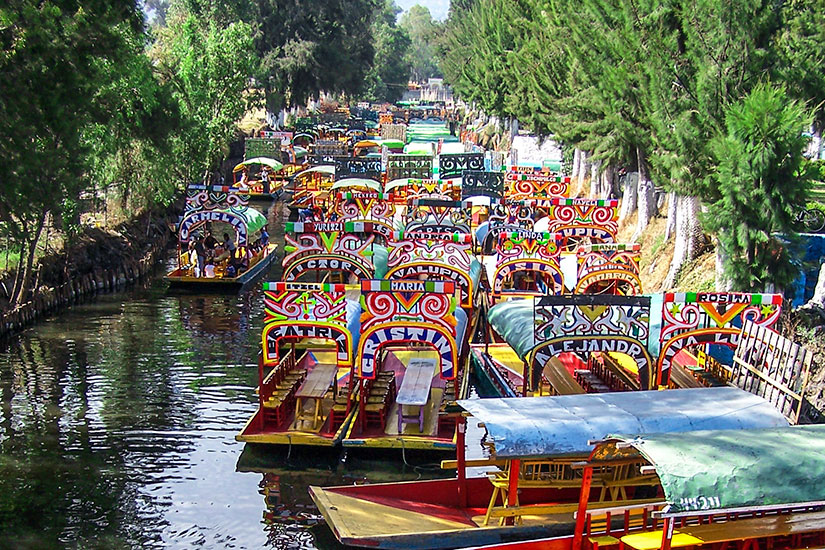 image Mexique Mexico bateaux Xochimilco  fo