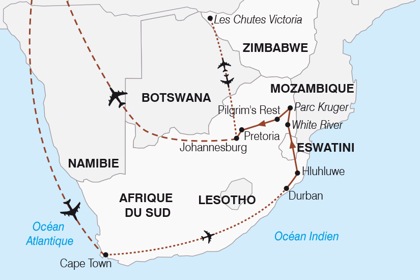 carte Afrique du Sud Afrique Australe du Cap de Bonne Esperance aux Chutes Victoria SH 2022_388 263903