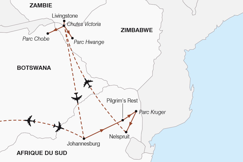 carte Afrique du Sud Zimbabwe et Botswana SH 2023_411 226058