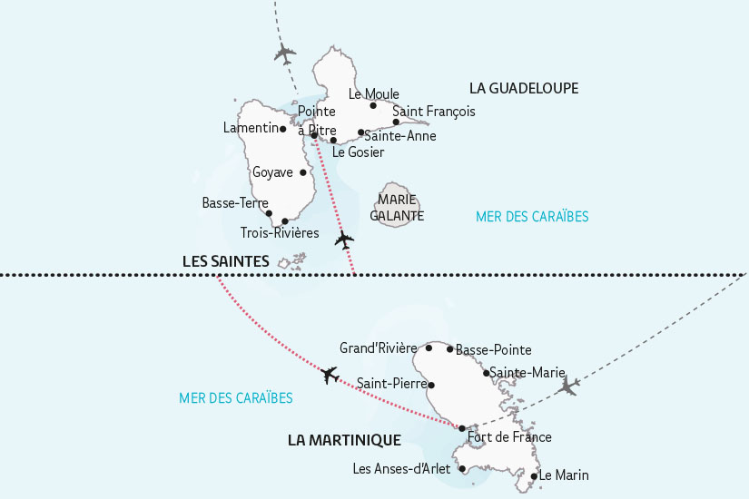 carte Guadeloupe Martinique les Antilles la Caraibe Francaise SH 2023_414 318755