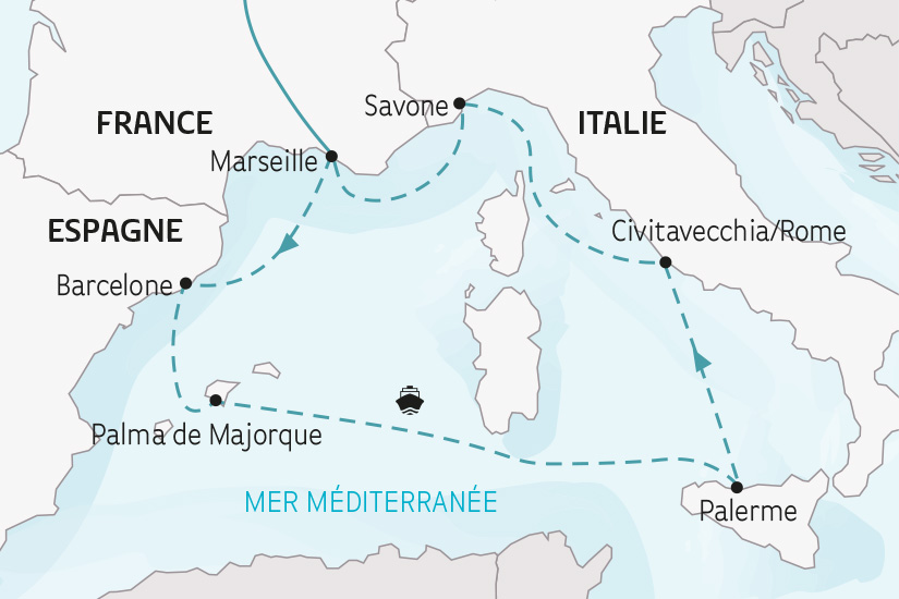 carte Italie Espagne Croisiere Merveilleuse Mediterranee SH 2023_414 259954