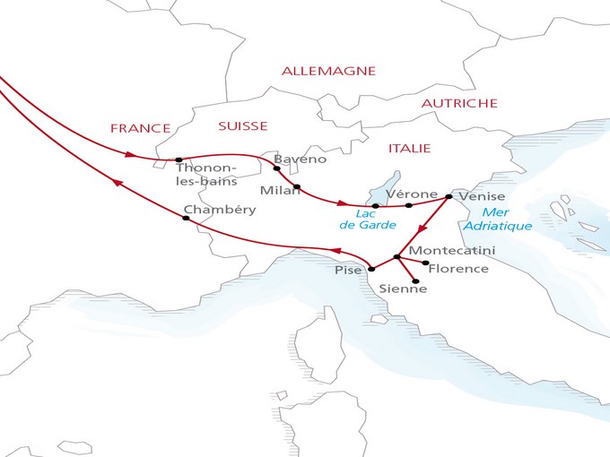 Circuit italie, l'italie du nord 8 jours - La Boutique des Groupes