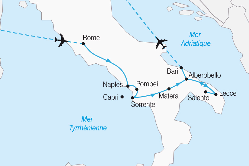 carte Italie Rome la baie de Naples et les Pouilles SH 2022_388 824811