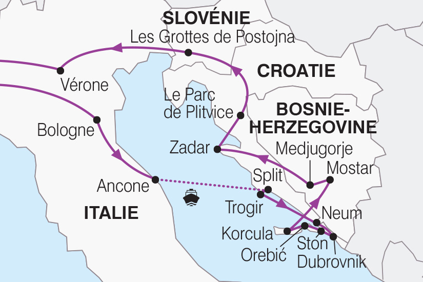 carte La Croatie la Bosnie et la Slovenie SH Sud_407 584389