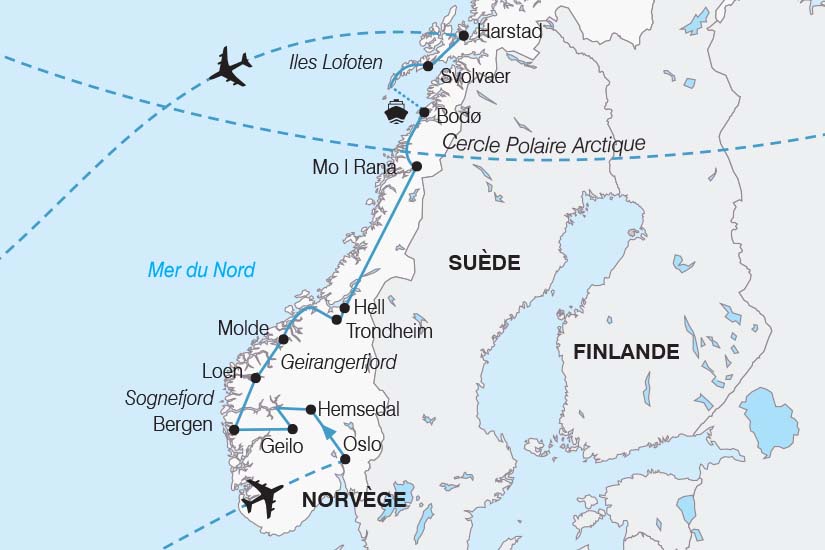 carte Norvege Majestueux Fjords et iles Lofoten SH 2022_388 574024