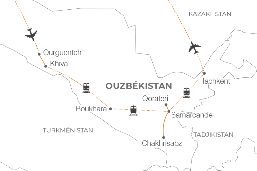 carte Ouzbekistan La Route de la Soie Pouchkine Tours 20_340 333770