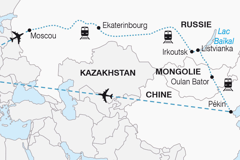 carte Russie Mongolie Chine Voyage dans le train de tous les records SH 2022_388 270401