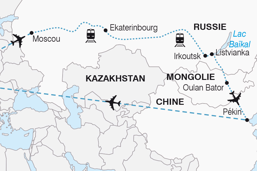 carte Russie Mongolie Chine Voyage dans le train de tous les records vol Oulan Bator Pekin SH 2022_388 148088