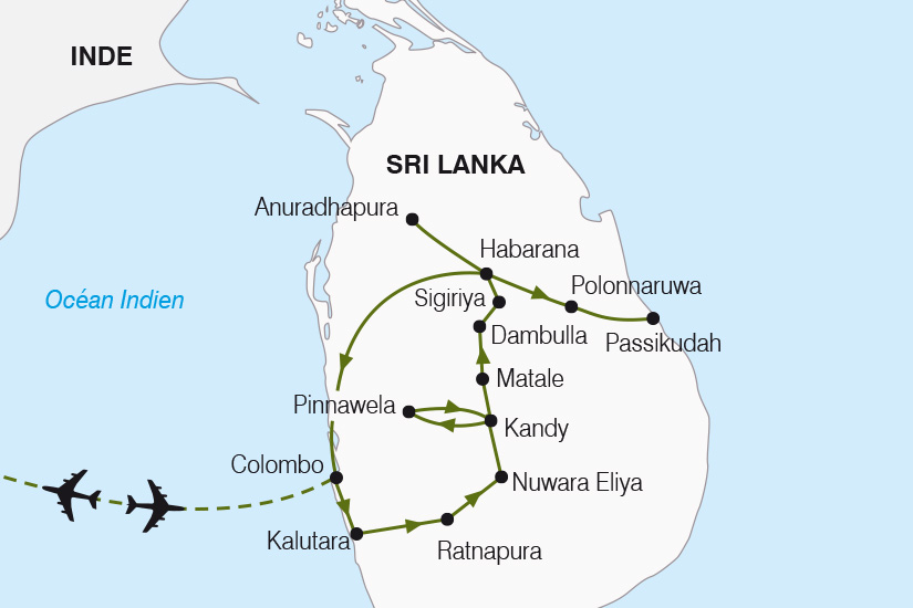 carte Sri Lanka pays de l Or Vert SH 2023_411 281396
