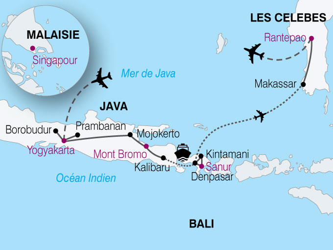 Circuit Feeries Indonesiennes Java Bali les Celebes  et 