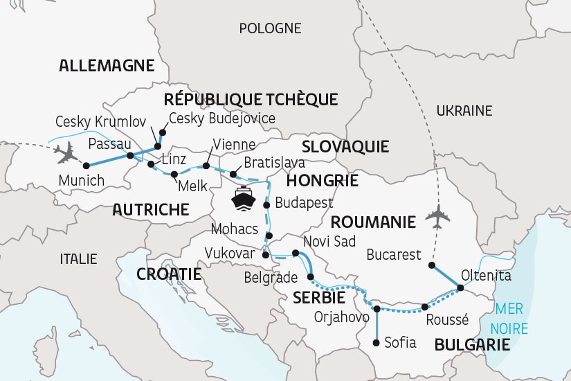 Allemagne - Autriche - Bulgarie - Croatie - Hongrie - République Tchèque - Roumanie - Serbie - Slovaquie - Croisière Le Danube, 9 Pays au Fil de l'Eau - Munich/Bucarest