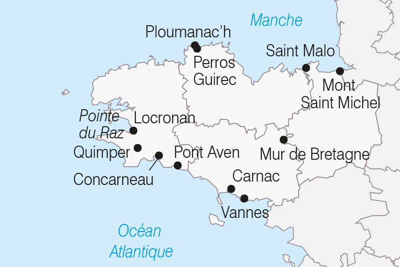 France - Bretagne - Normandie - Mont Saint Michel - Circuit La Bretagne et le Mont Saint Michel - Départ Sud