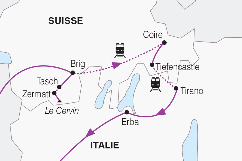 Italie - Suisse - Circuit Les Glaciers Suisses en Trains de Montagne - Départ Sud