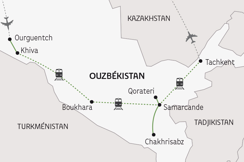 carte ouzbekistan route de la soie d ourguentch a tachkent sh 2023_414