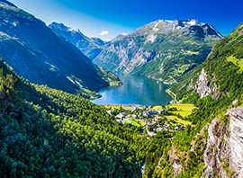 Vue sur le Geirangerfjord en Norvège