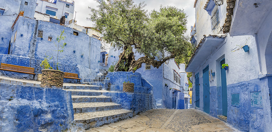 Maroc murs bleus de la ville de Chefchaouen