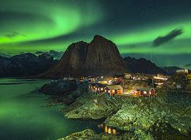 Norvège aurores boréales à Lofoten