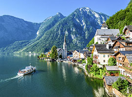 Autriche montagnes du Tyrol et lac de Hallstättersee