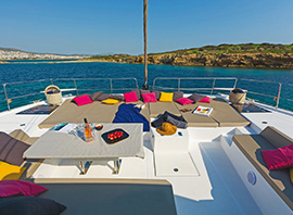 Agencement du catamaran Fram pour la croisière dans les Grenadines