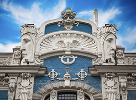 Lettonie bâtiment de style art nouveau à Riga