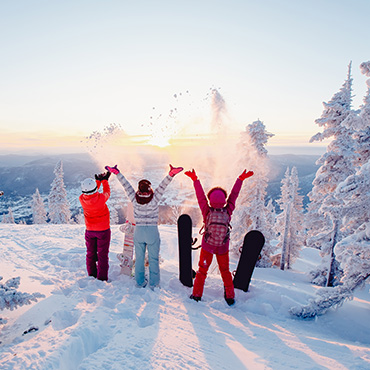 Une famille au ski