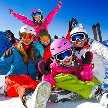 Une famille au ski