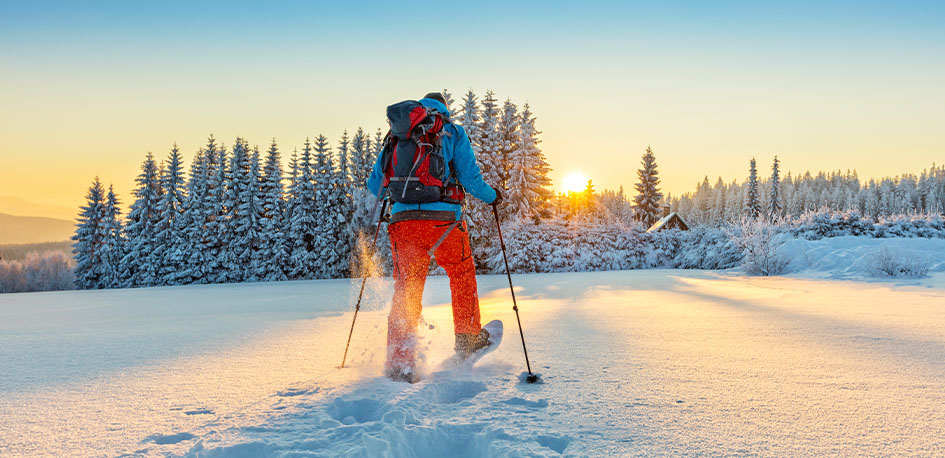 Randonnée en raquettes dans la neige