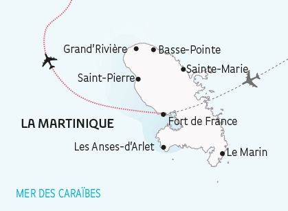 Séjour en Martinique en groupe - Carte