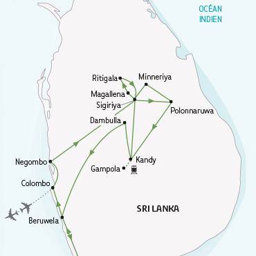 Voyage de l'année - Sri Lanka Carte