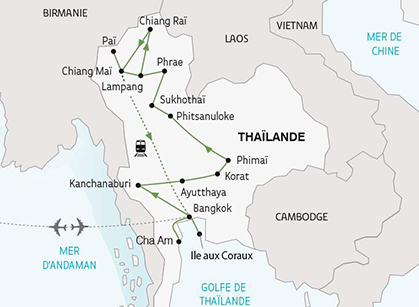 La Thaïlande, le pays qui sourit - Carte