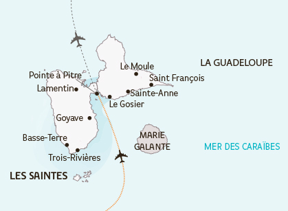 Séjour en Guadeloupe en groupe - Carte