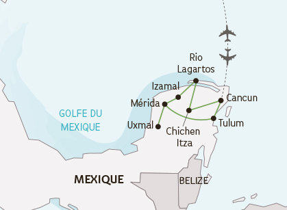 Séjour au Mexique en groupe - Carte