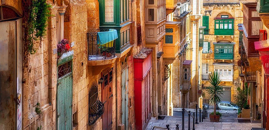 Malte rue colorée de La Valette