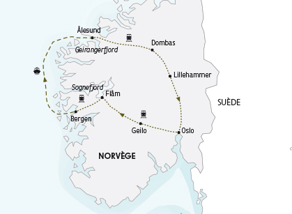 La Norvège Couleur Locale - Carte