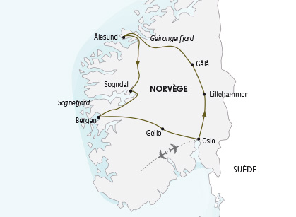 Au royaume des fjords et des trolls - Carte