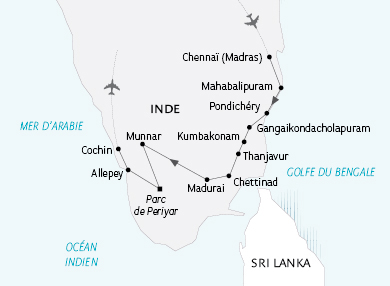 Inde du sud - Carte