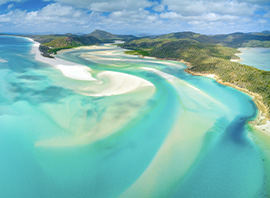 Vue aérienne des îles WhitSundays en Australie
