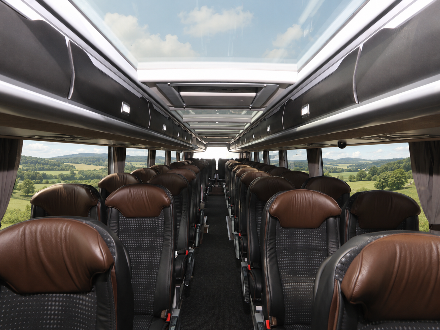 Vue de l'intérieur de l'autcar Van Hool Astromega