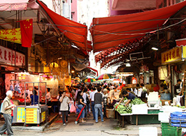 Le marché de Mong Kok à Hong Kong