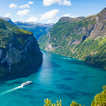 Vue sur une croisière dans le Geirangerfjord en Norvège