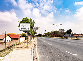 Le quartier de Soweto à Johannesburg